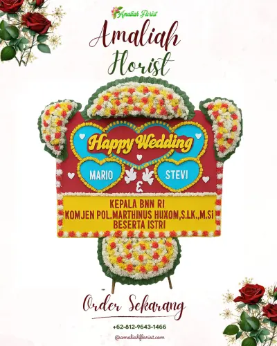 Karangan Papan Bunga Pernikahan di Bendogerit